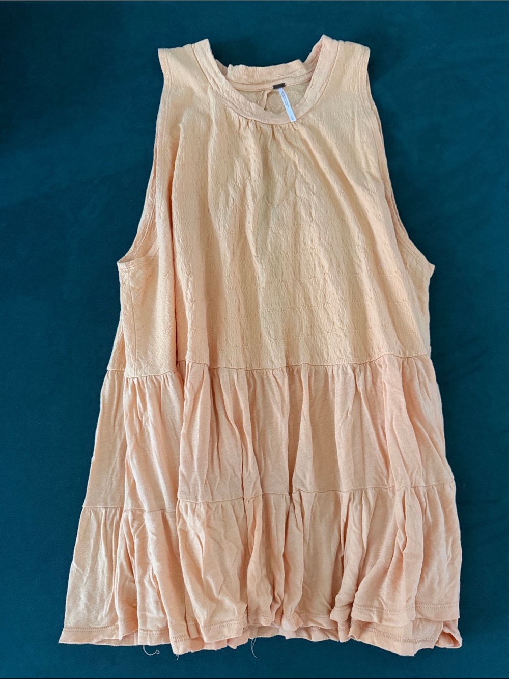 Free People Peach Tiered Sleeveless Tank